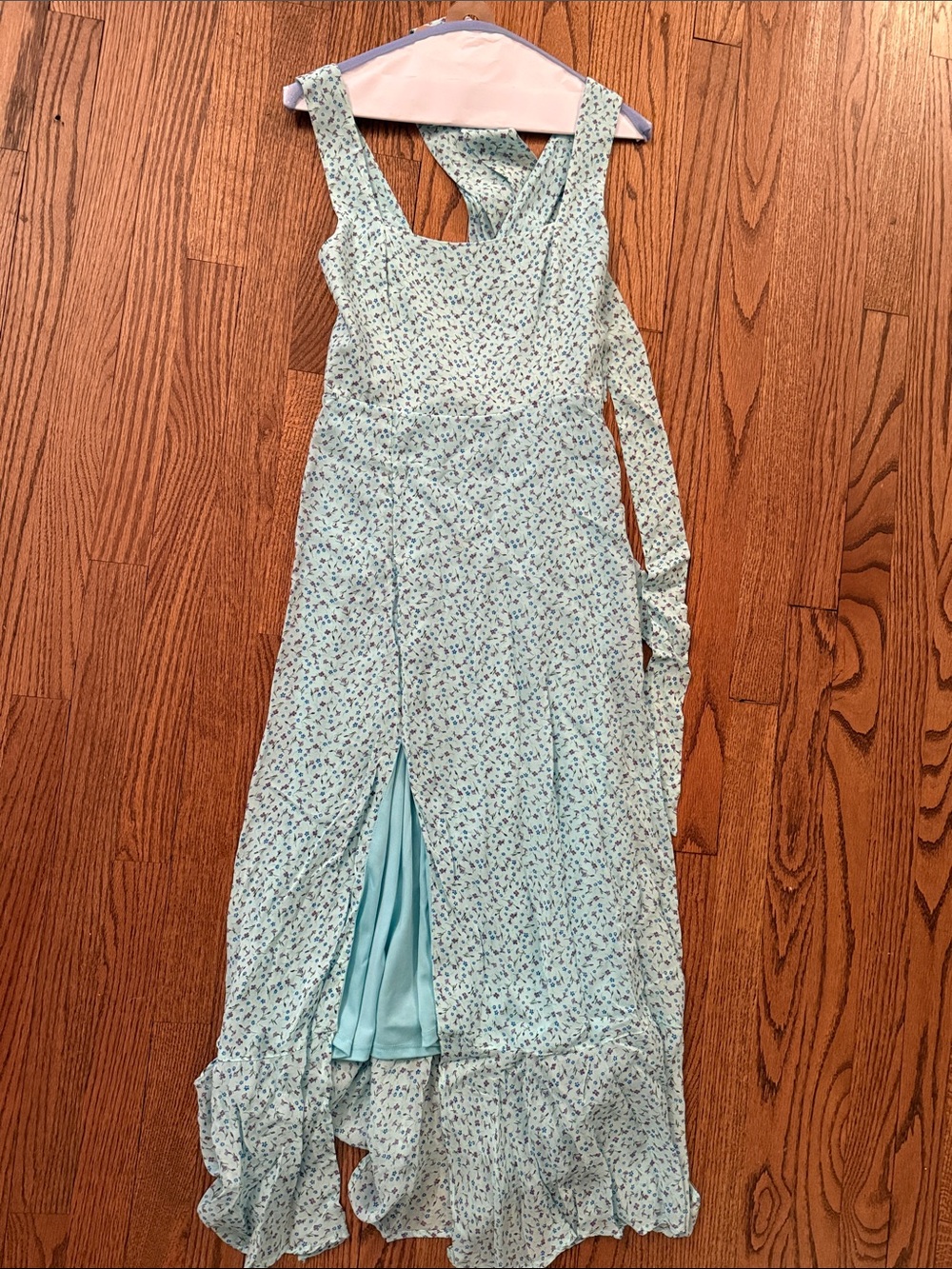 Show Me Your Mumu Light Blue Floral Maxi Dress with Slit